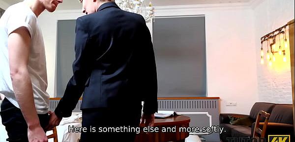 TUTOR4K. Strict tutor doesnt mind having quick sex with new
